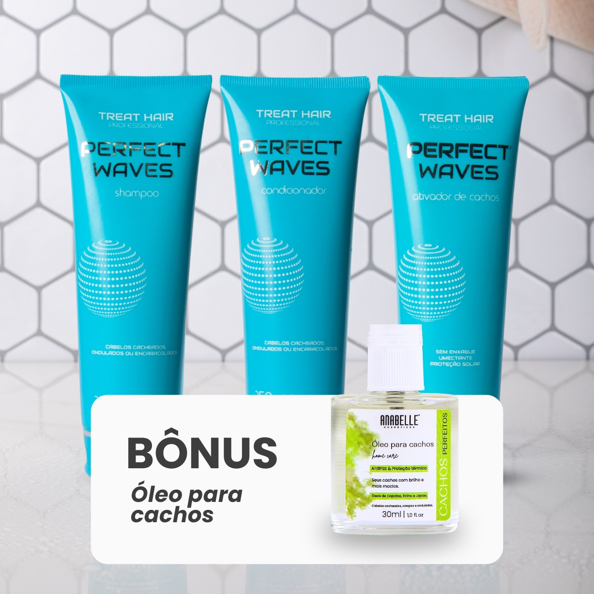 Kit Perfect Waves Premium + Oléo para Cachos de Bônus